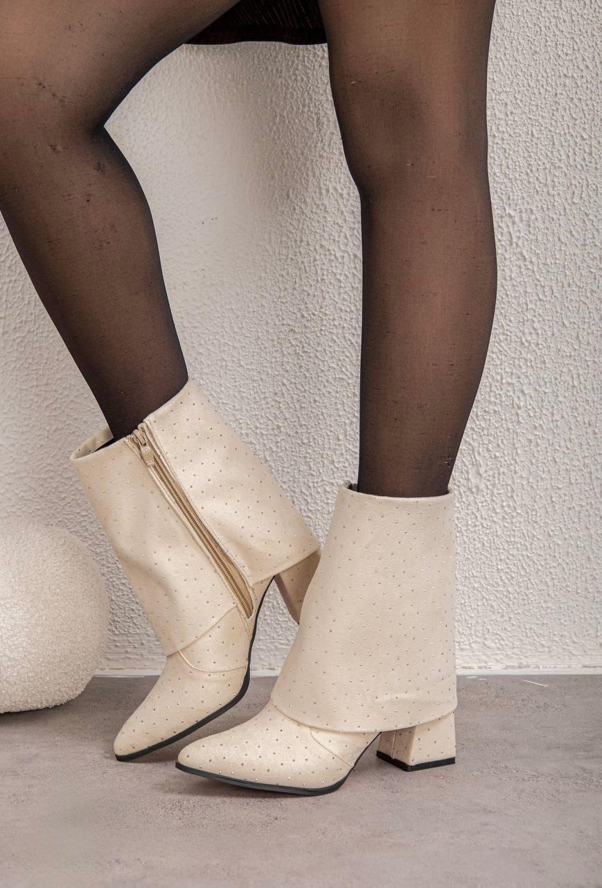 Strass Half boot- Biege