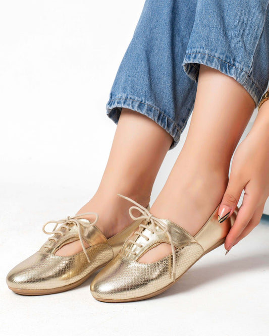 Metallic falt shoes- gold