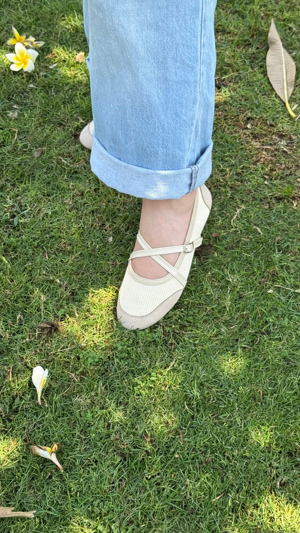 Marie strap flat - Biege