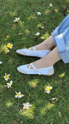 Marie strap flat - White