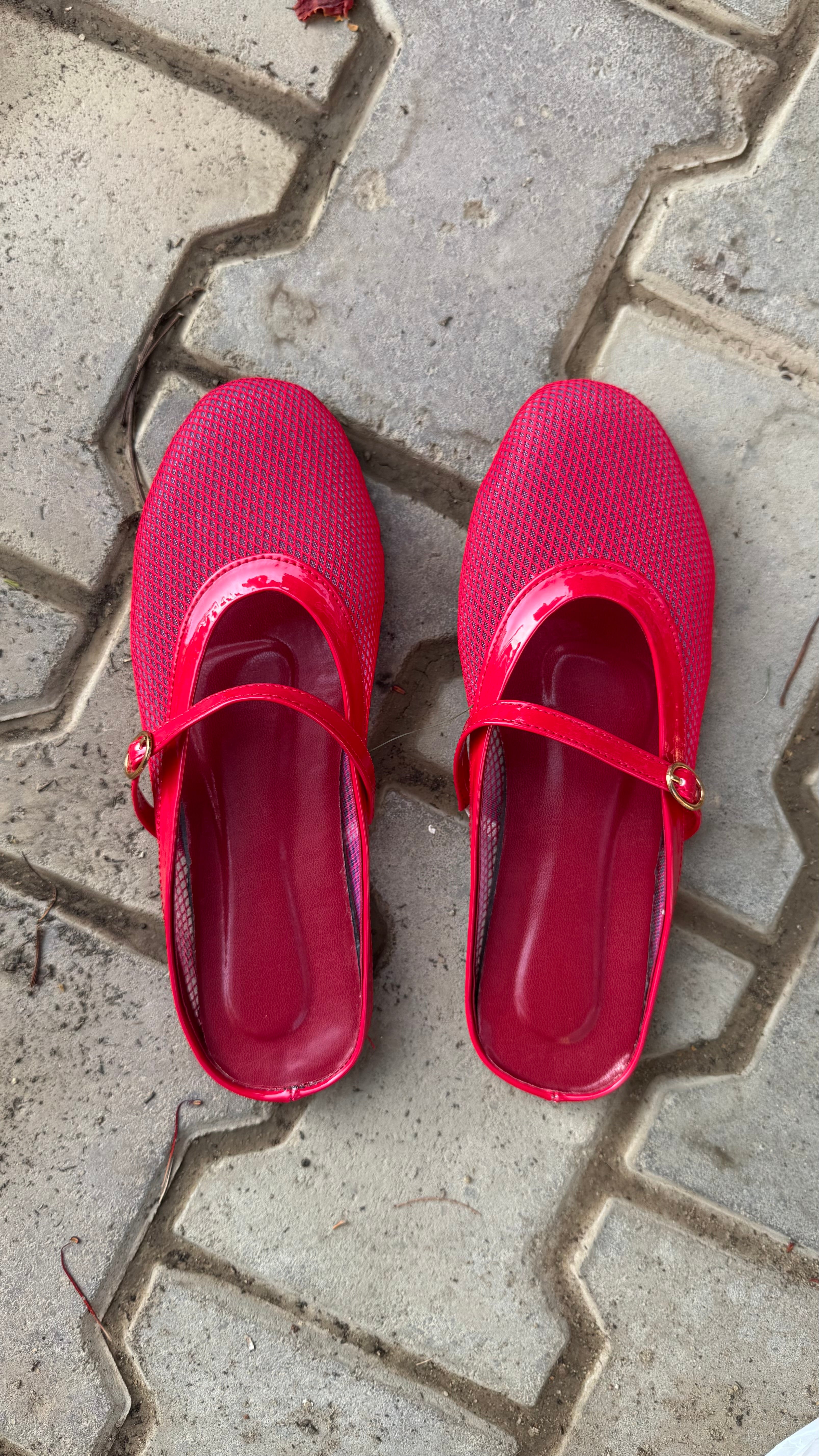 Mesh Mary Jane - Red