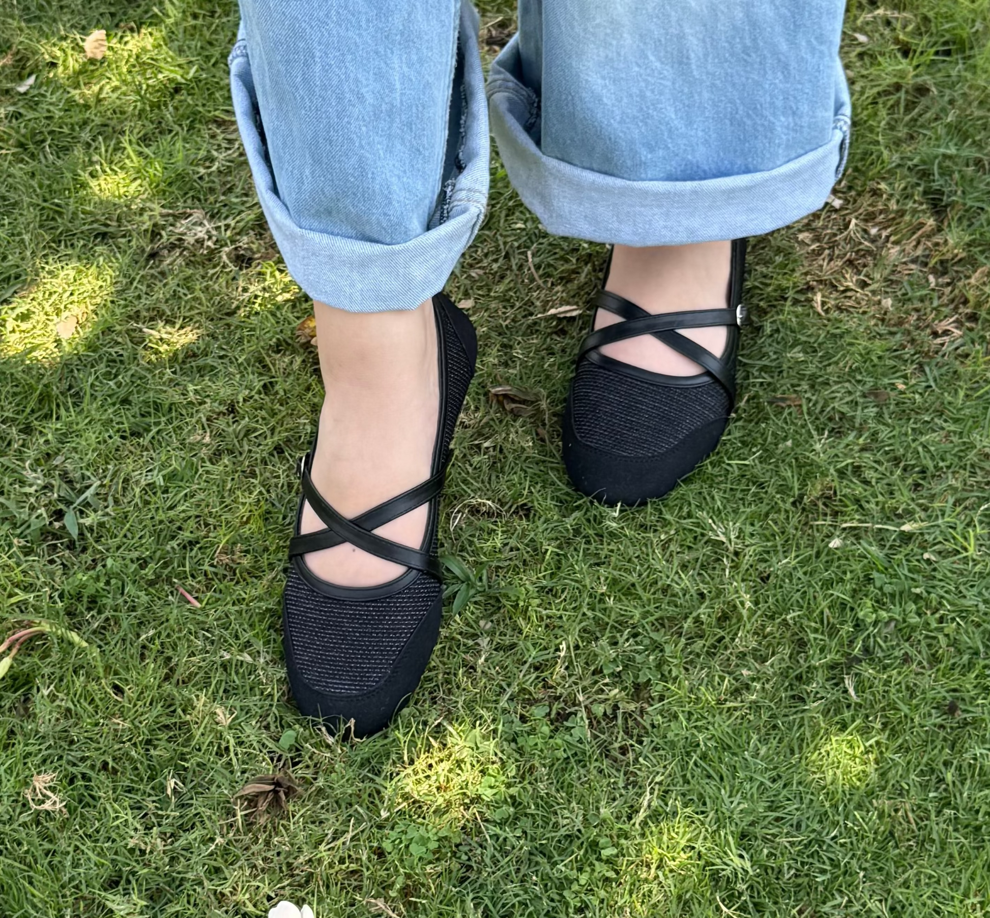 Marie strap flat - Black
