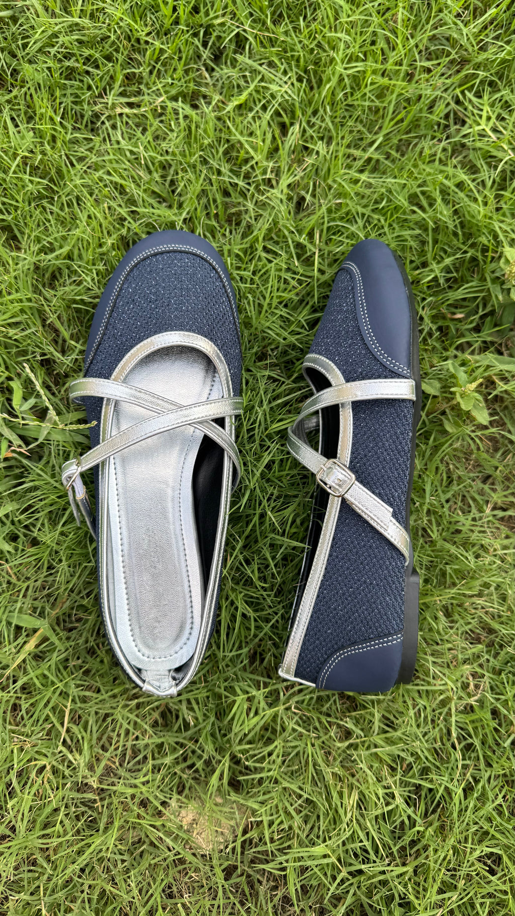 Marie strap flat - Navy