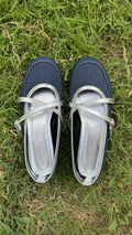 Marie strap flat - Navy
