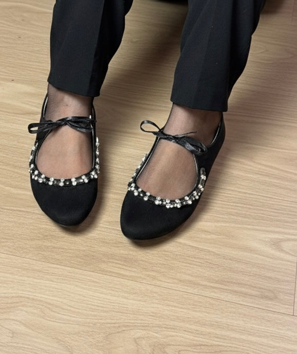 Lora crystal flat - Black