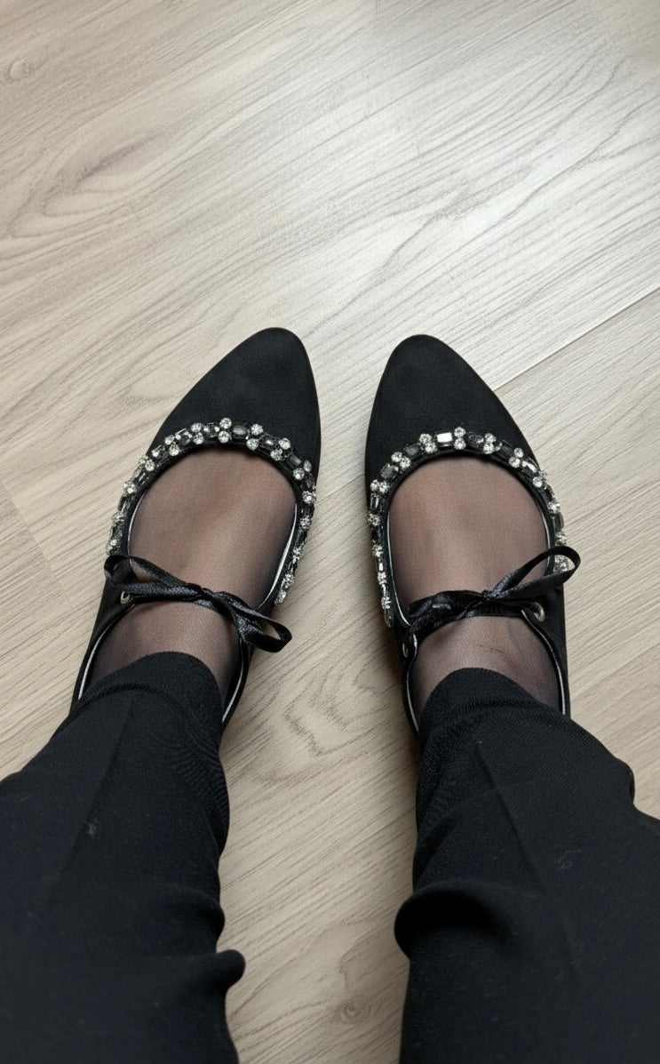 Lora crystal flat - Black