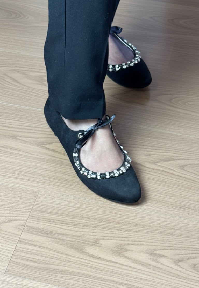 Lora crystal flat - Black