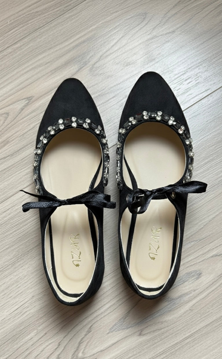 Lora crystal flat - Black