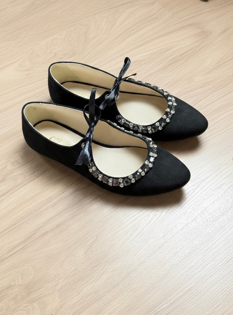 Lora crystal flat - Black