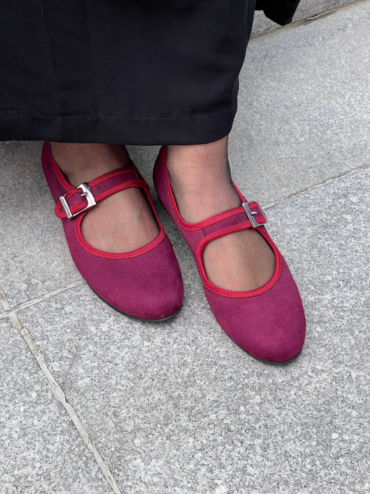 Mary jane flat - burgundy